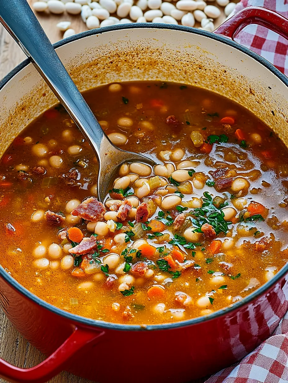 Un bol de soupe avec une cuillère dedans.