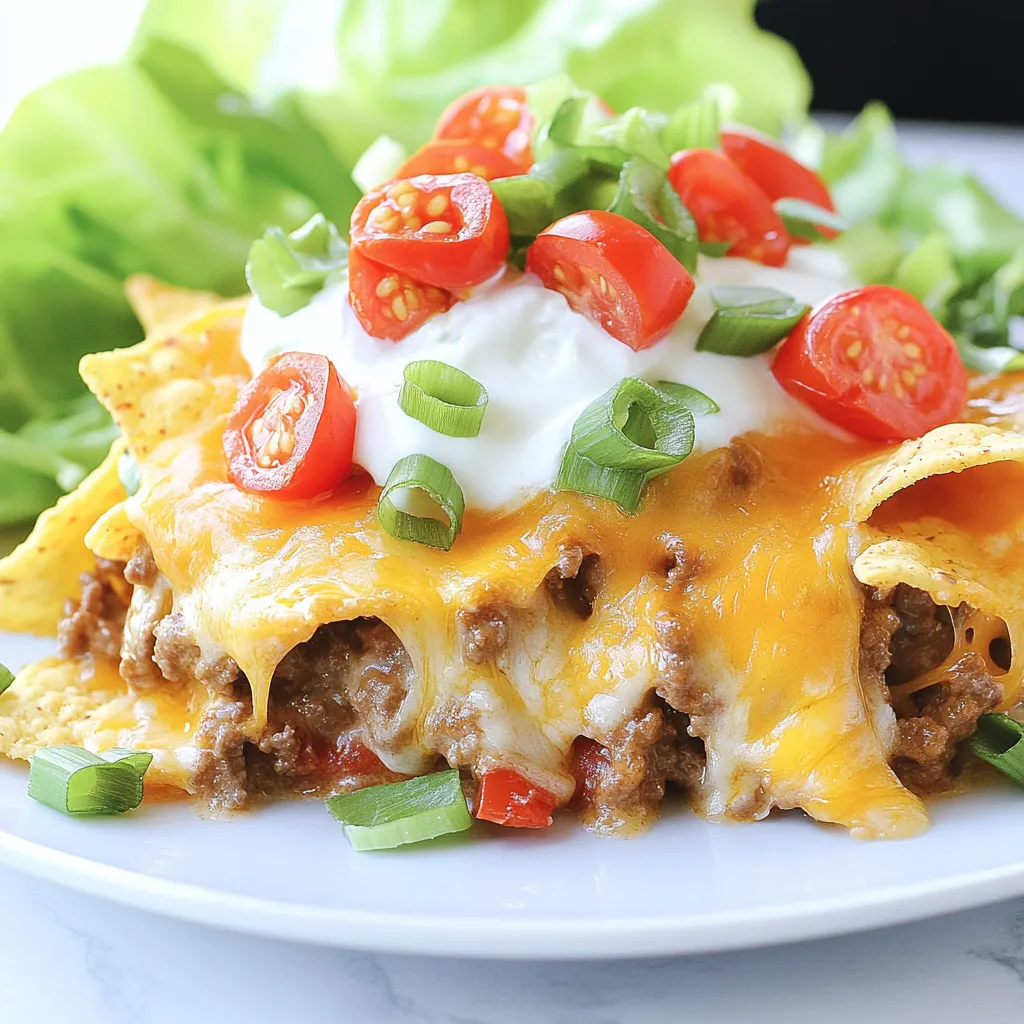 Une assiette de nachos avec laitue et tomates.