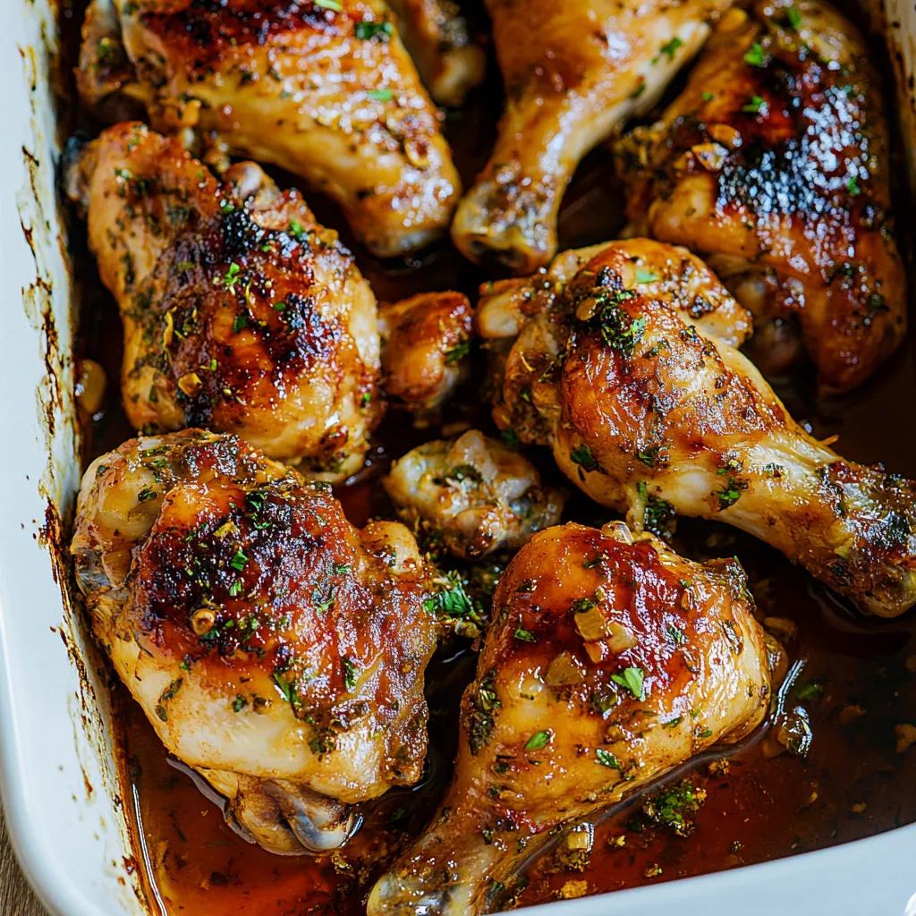 Une poêle de poulet avec une sauce.