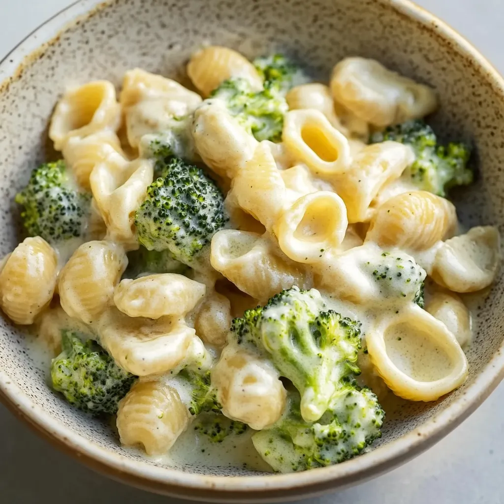 Un bol de macaroni au fromage avec du brocoli.