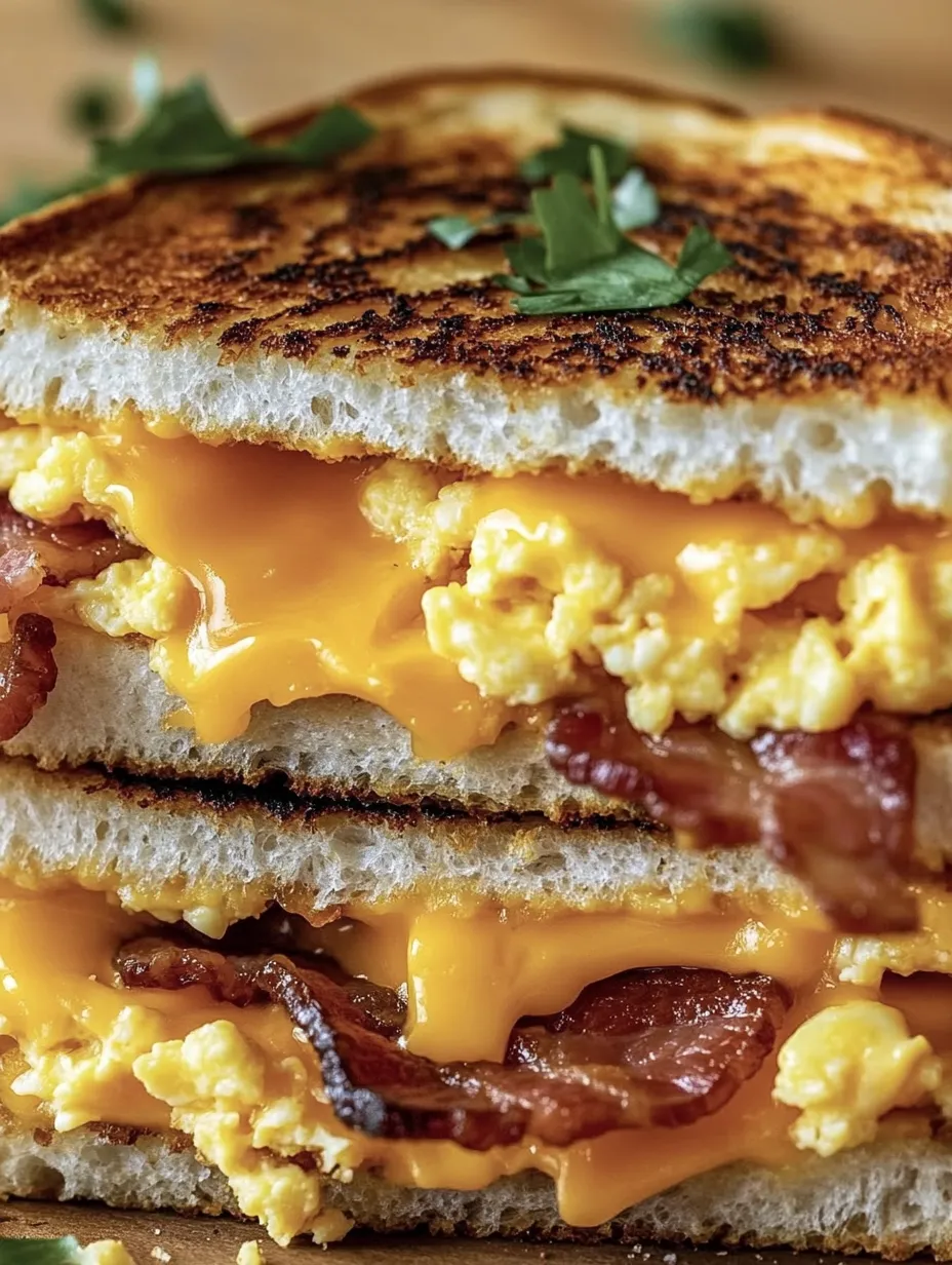 Un sandwich avec du bacon et des œufs.
