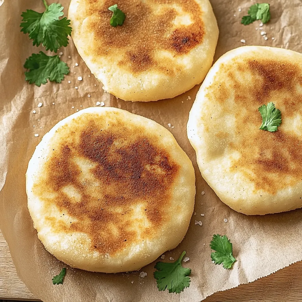 Deux morceaux de pain avec des herbes vertes sur le dessus.