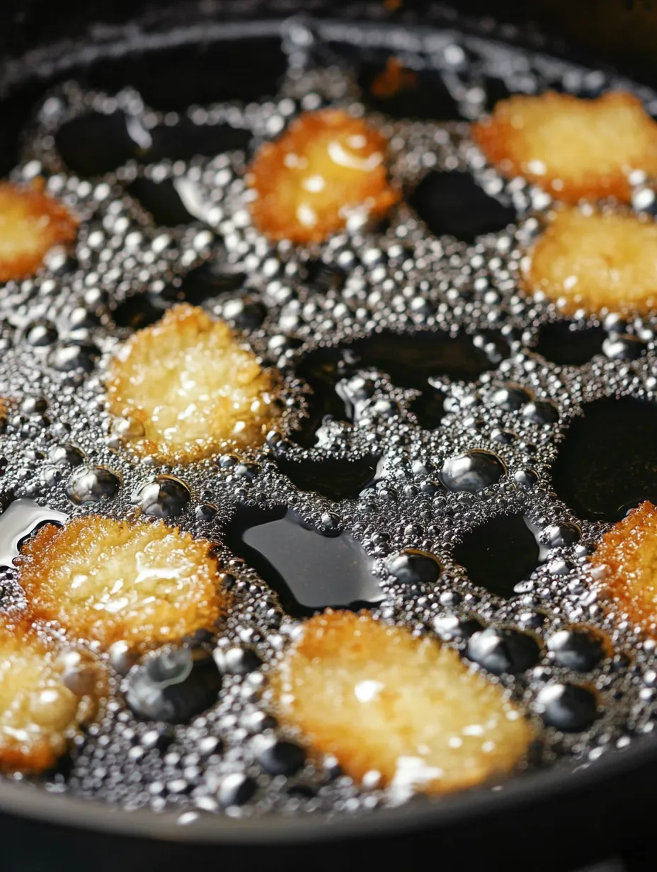Une poêle de nourriture avec de l'huile bouillonnante.