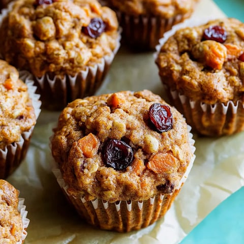Une assiette de muffins avec raisins secs et cranberries.