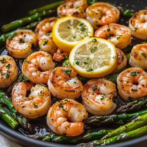 Une assiette de crevettes avec des tranches de citron par-dessus.